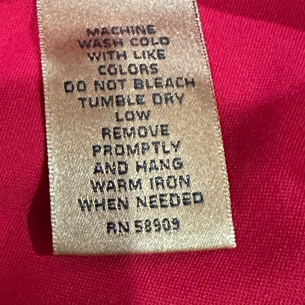 INVESTMENTS Taylor Gold Label Red Non-Iron 3/4 Sleeve Button Front Shirt, NWT! - Picture 8 of 9